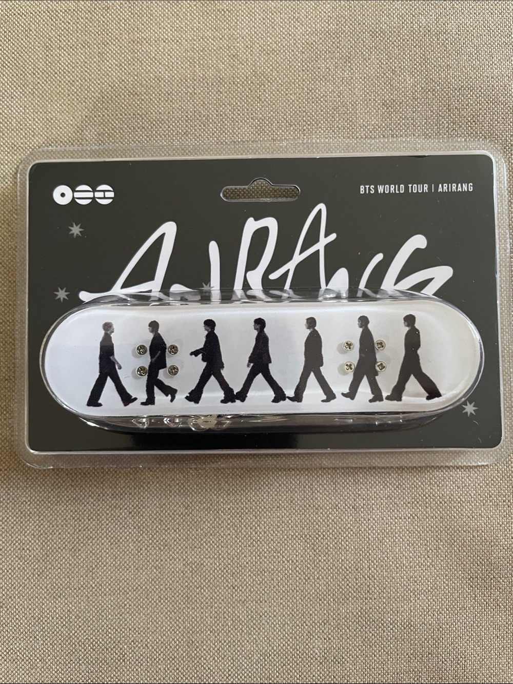 BTS World Tour 'Arirang' White Mini Skateboard Keychain